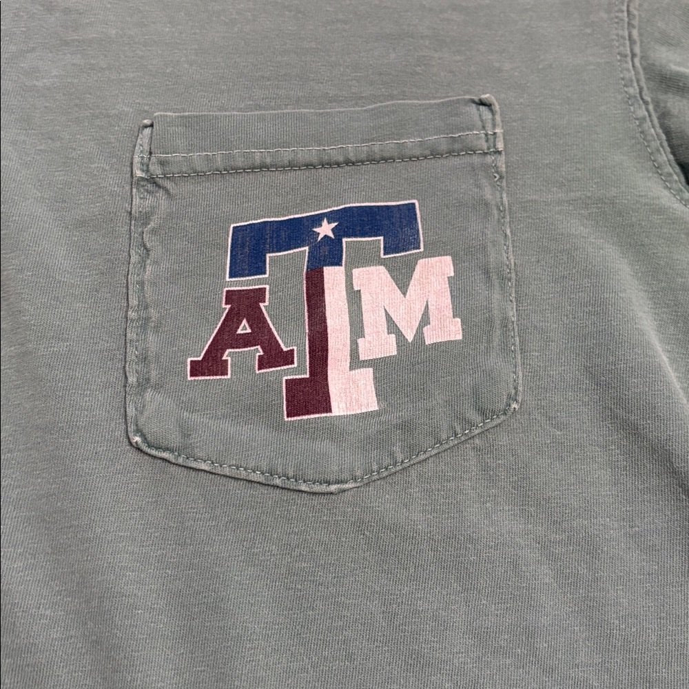 Comfort Color Texas A&M University green pocket tee Size S - Picture 5 of 17